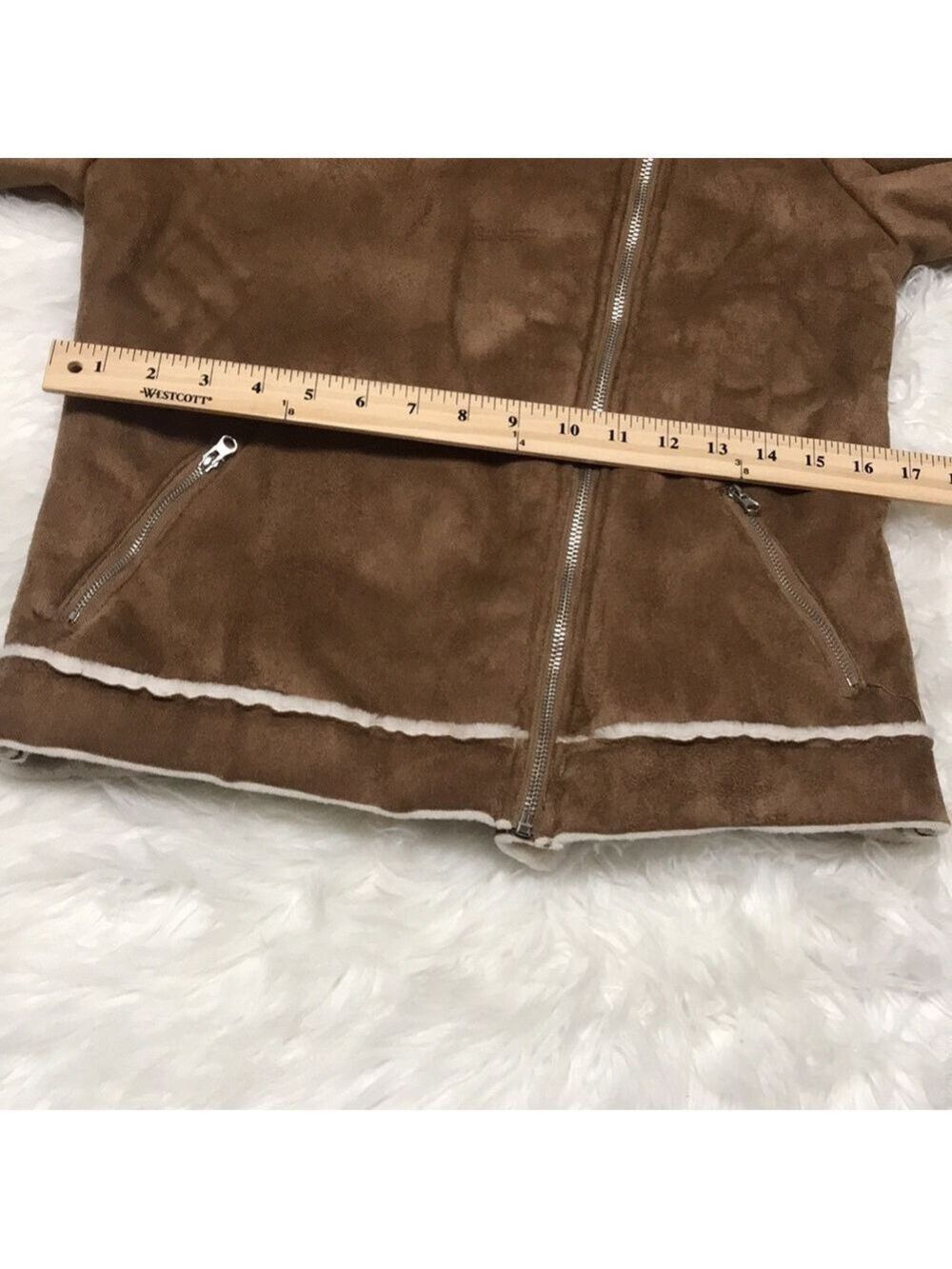 Girl’s Faux Suede Moto Jacket Sz 14/16(X-Large) - Picture 4 of 11